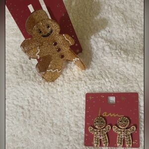 Festive I am limited edition Gingerbread Hair Clip and Earrings Set